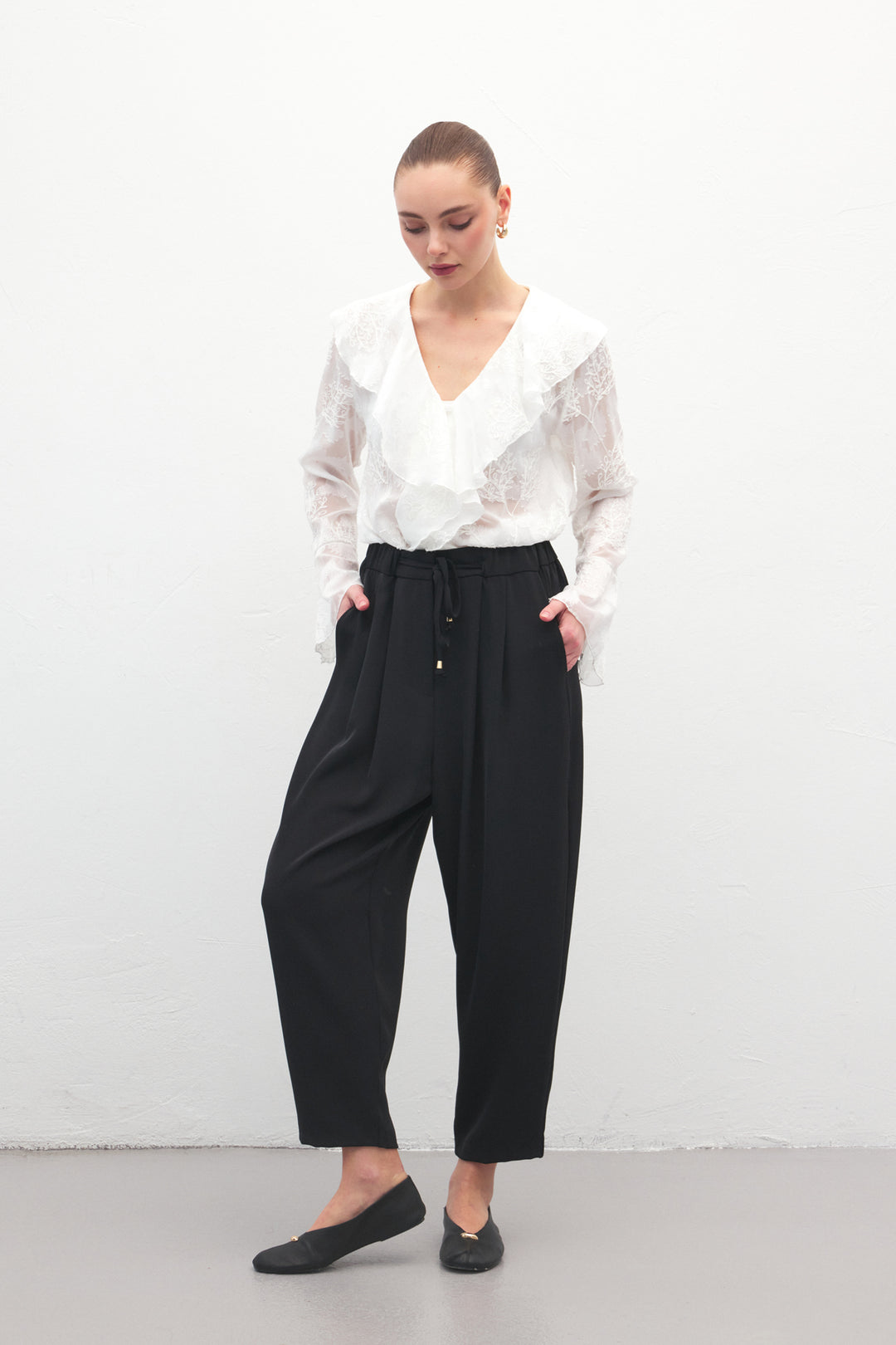 Sateen Pantalon Talia - Noir