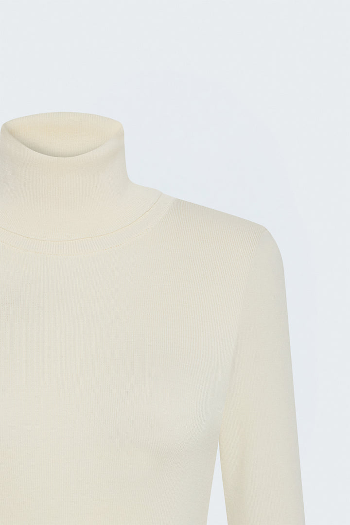 Sateen Pull à col montant - Écru