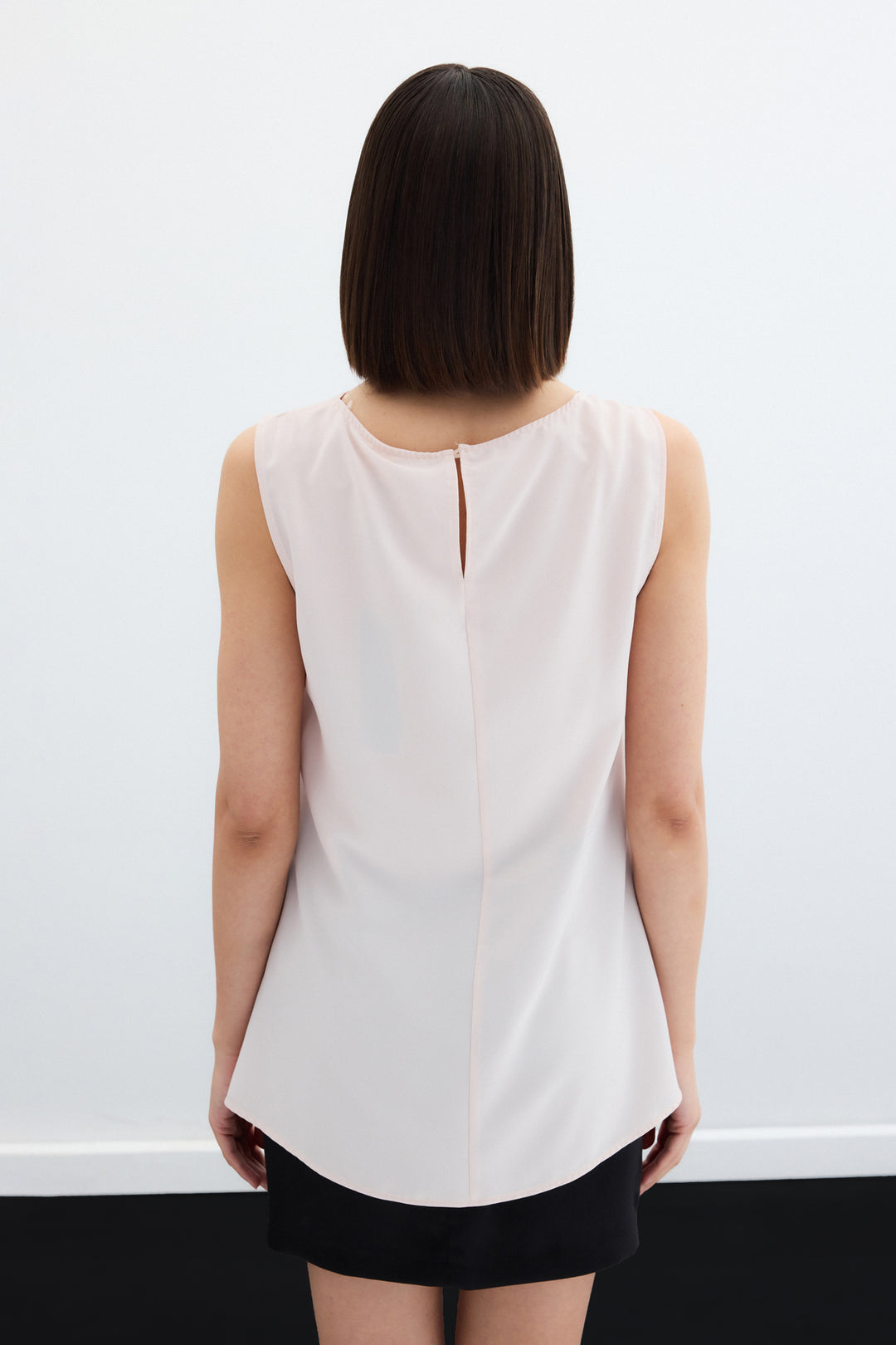 Sateen Blouse à épaule détaillée - Poudre