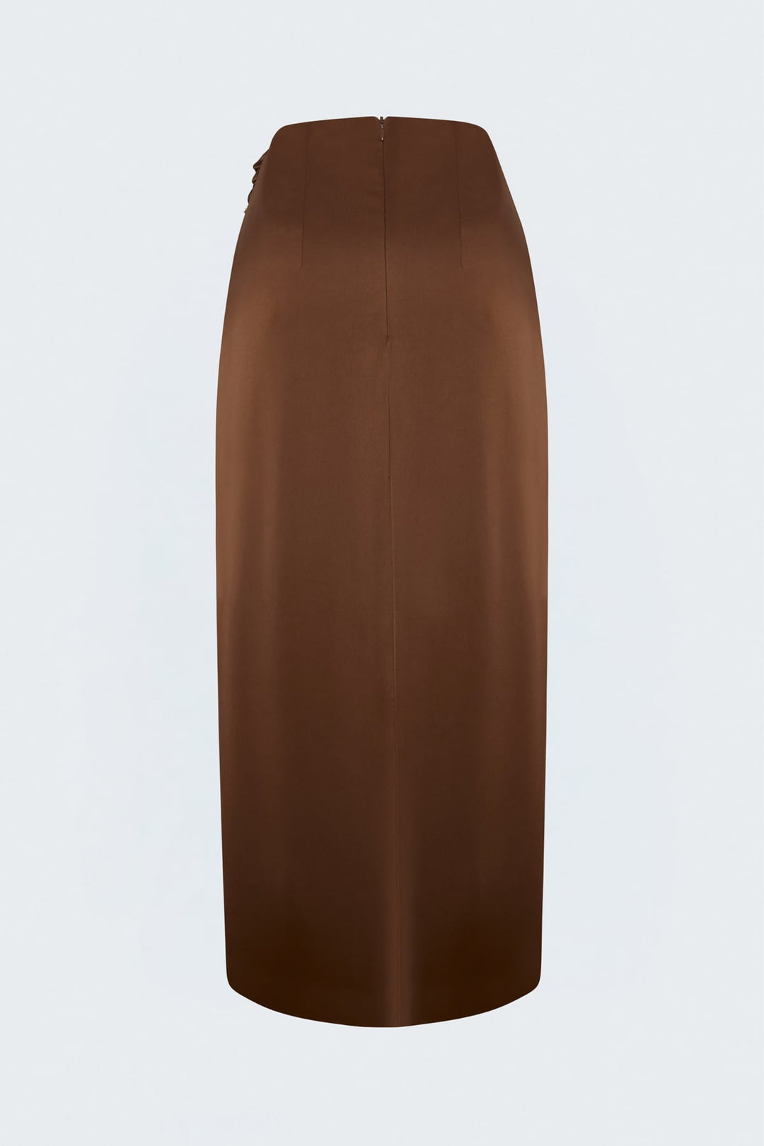 Sateen Jupe en satin avec détails de boucle - Clair Marron