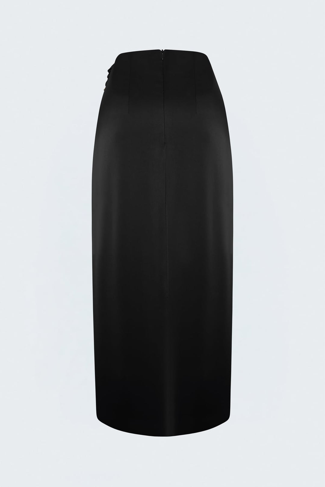 Sateen Jupe en satin avec détails de boucle - Noir