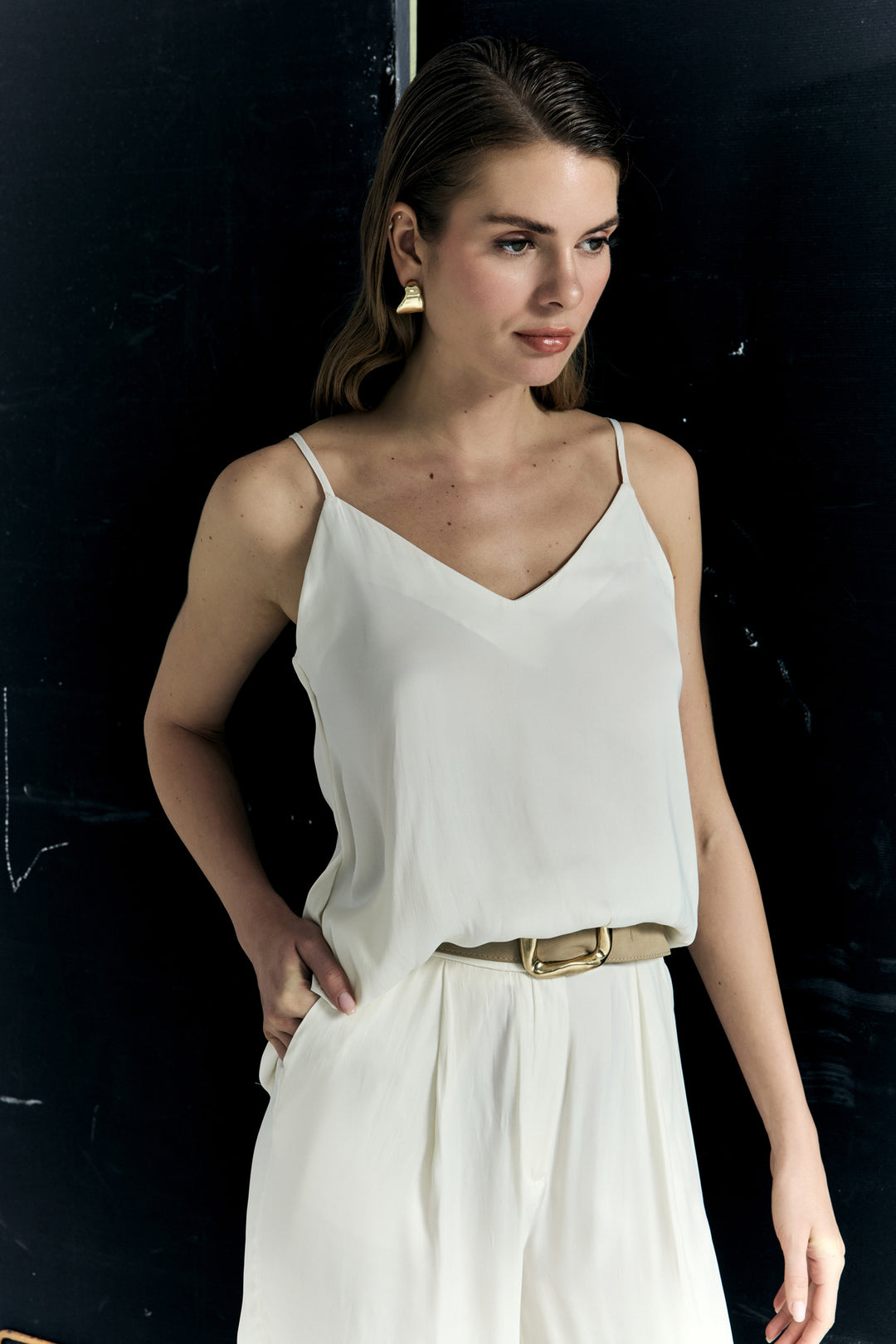 Sateen Blouse à bretelles Tosca - Écru