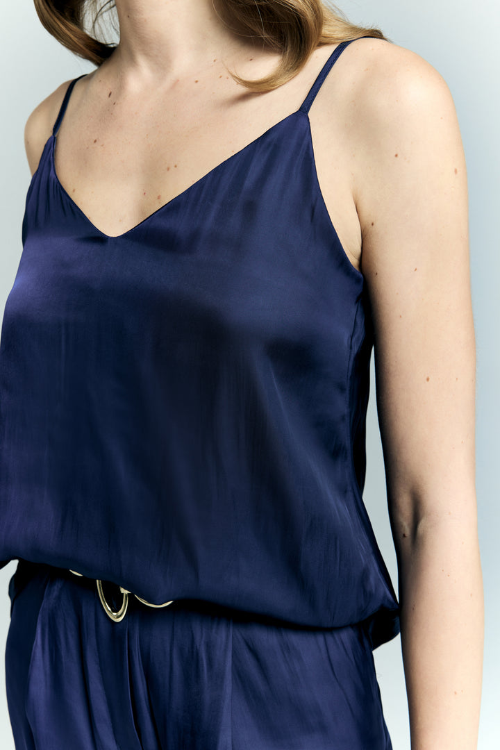 Sateen Blouse à bretelles Tosca - Bleu marine