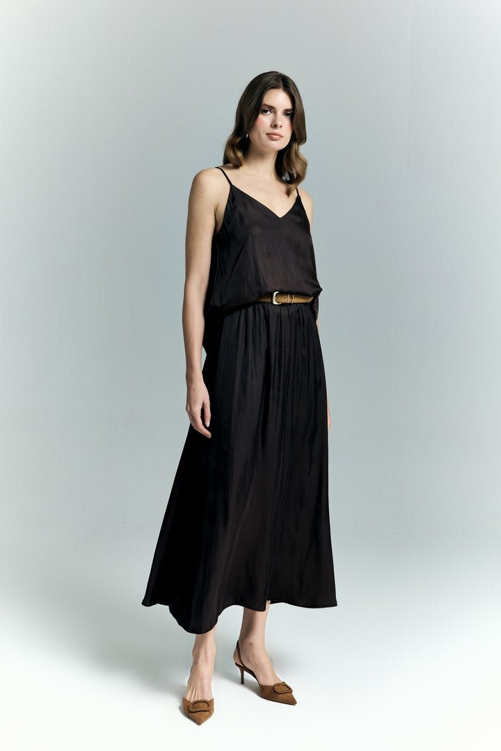 Sateen Jupe Tosca - Marron