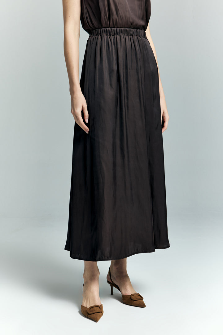 Sateen Jupe Tosca - Marron