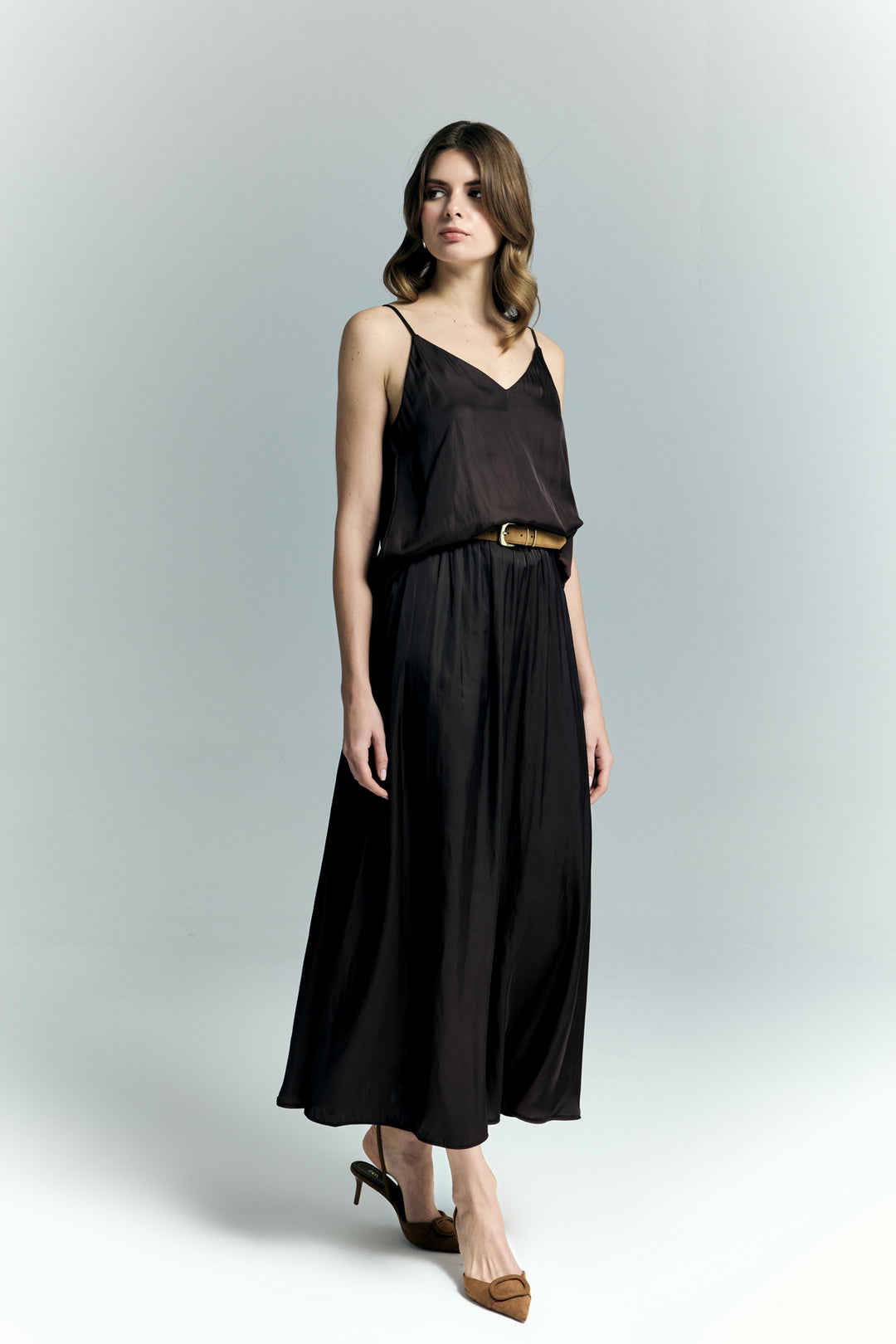 Sateen Jupe Tosca - Marron