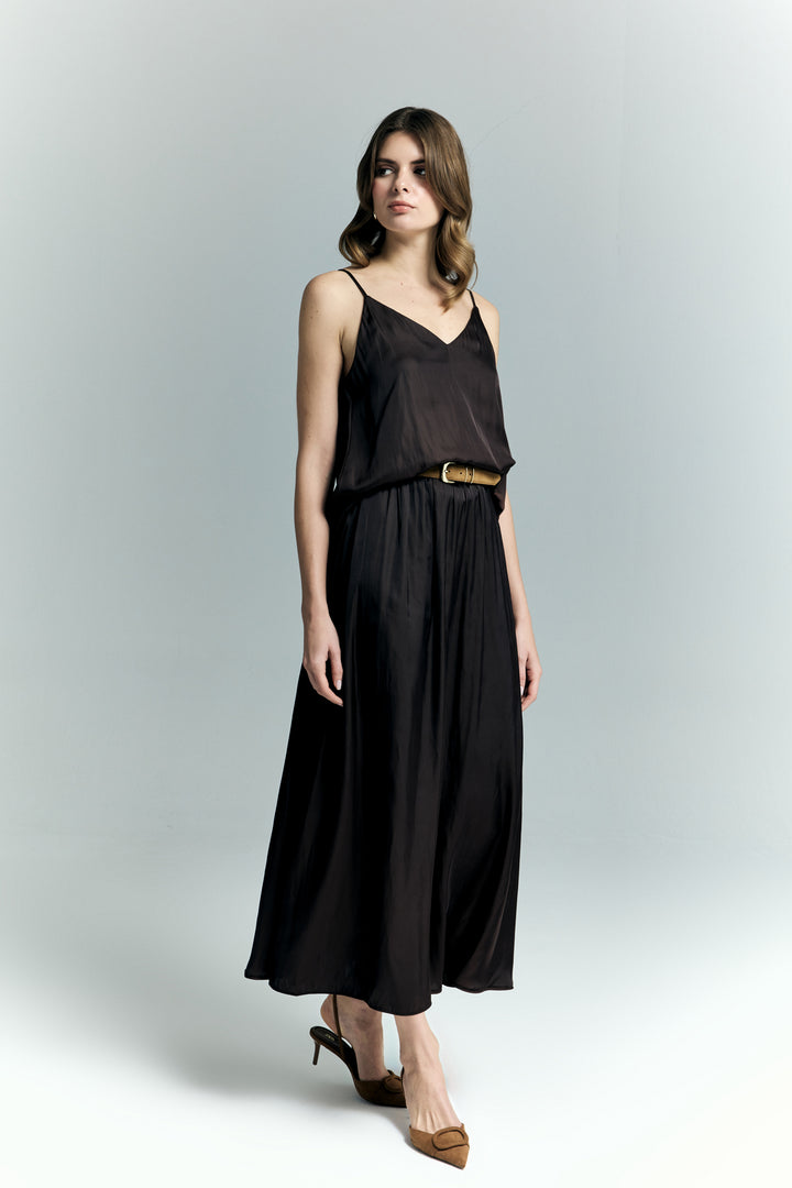 Sateen Jupe Tosca - Marron