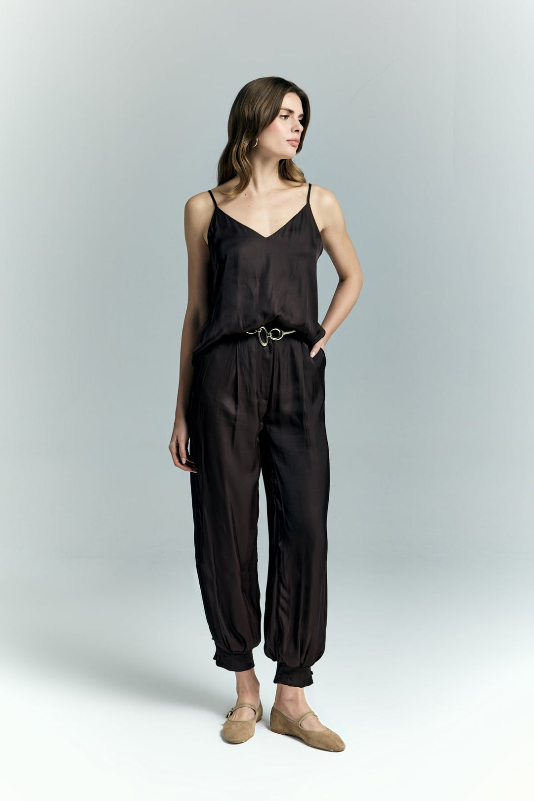 Sateen Pantalon Tosca - Marron