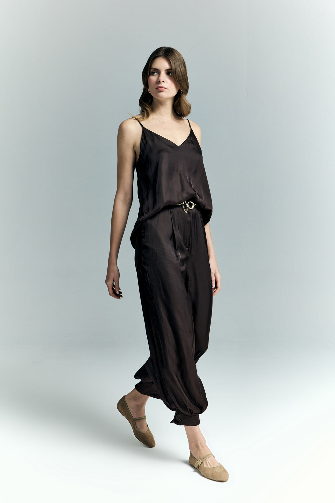 Sateen Pantalon Tosca - Marron