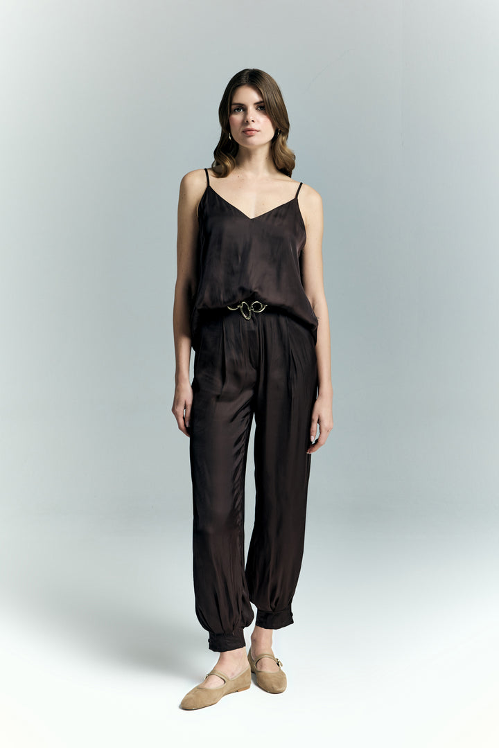 Sateen Pantalon Tosca - Marron