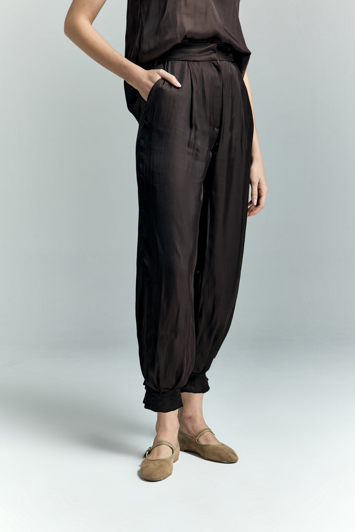 Sateen Pantalon Tosca - Marron