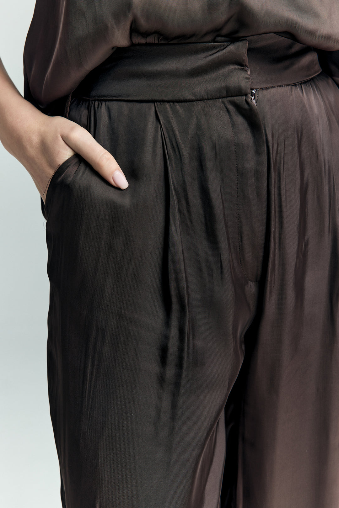 Sateen Pantalon Tosca - Marron