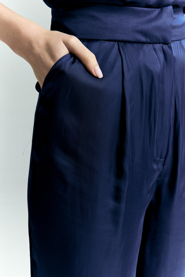 Sateen Pantalon Tosca - Bleu marine