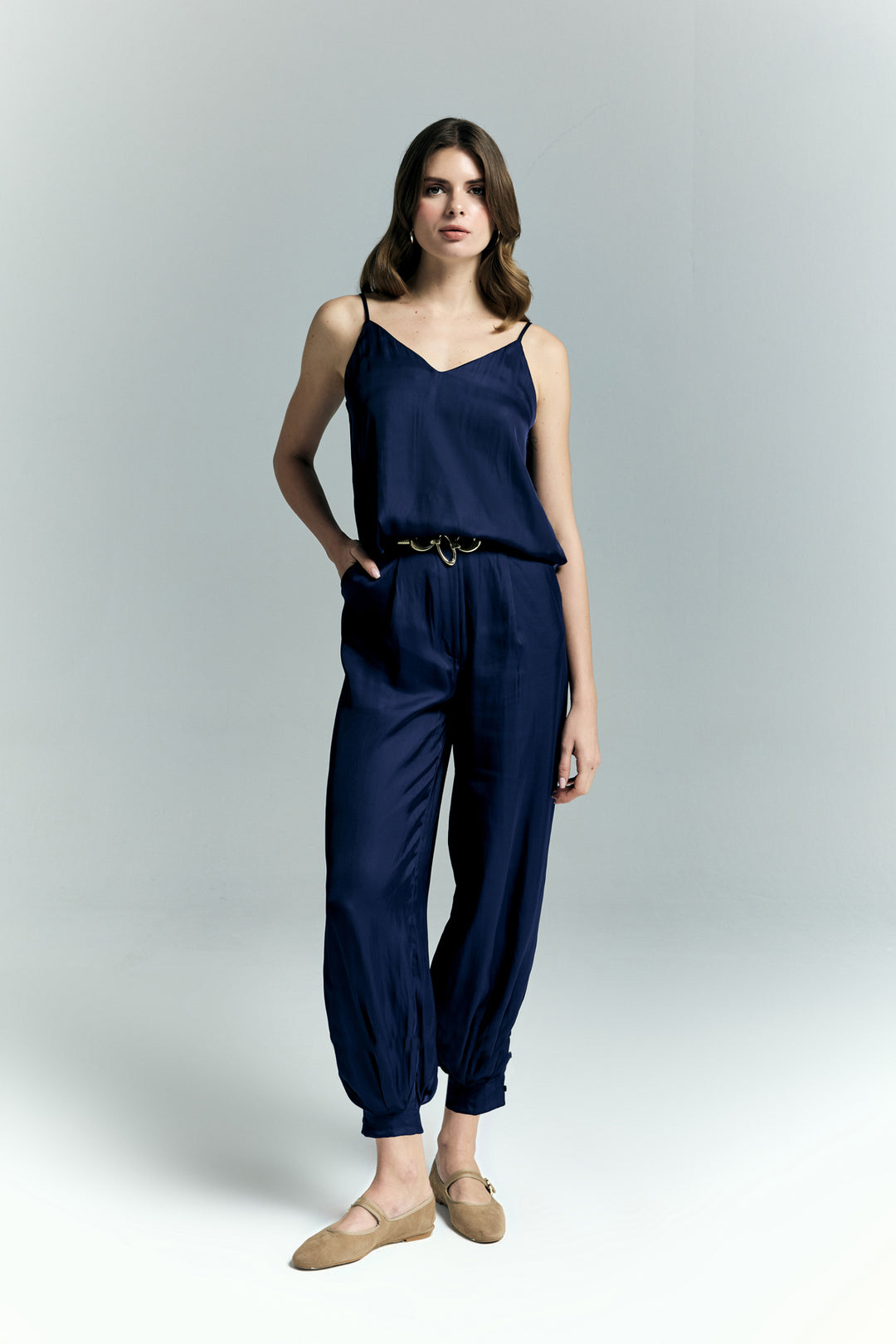 Sateen Pantalon Tosca - Bleu marine