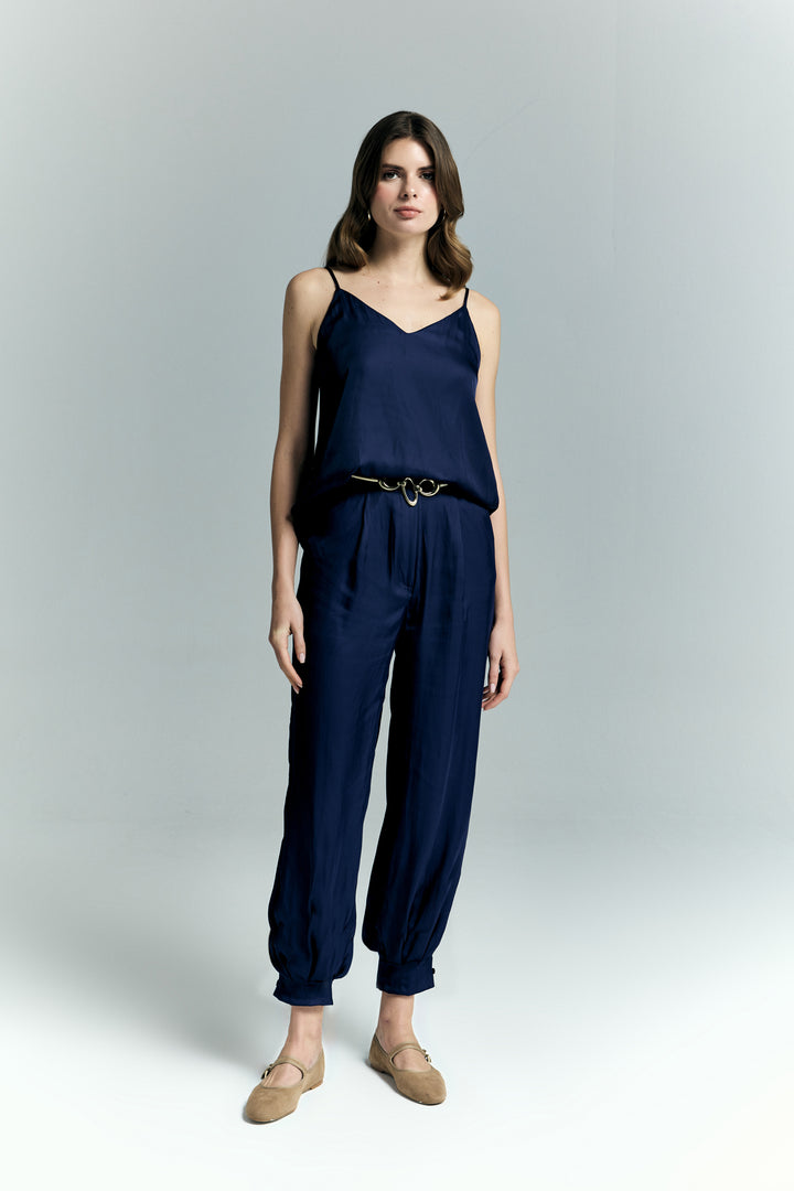Sateen Pantalon Tosca - Bleu marine