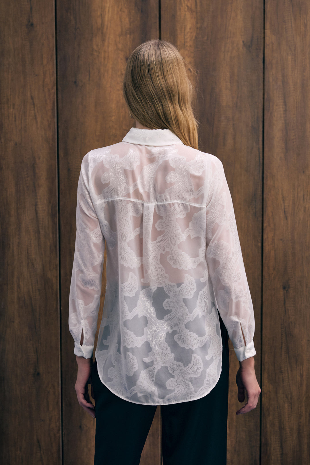 Sateen Chemise transparente - Écru