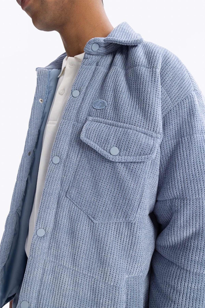 Giesto Chemise Gonflée Apparence Tricot - Bleu