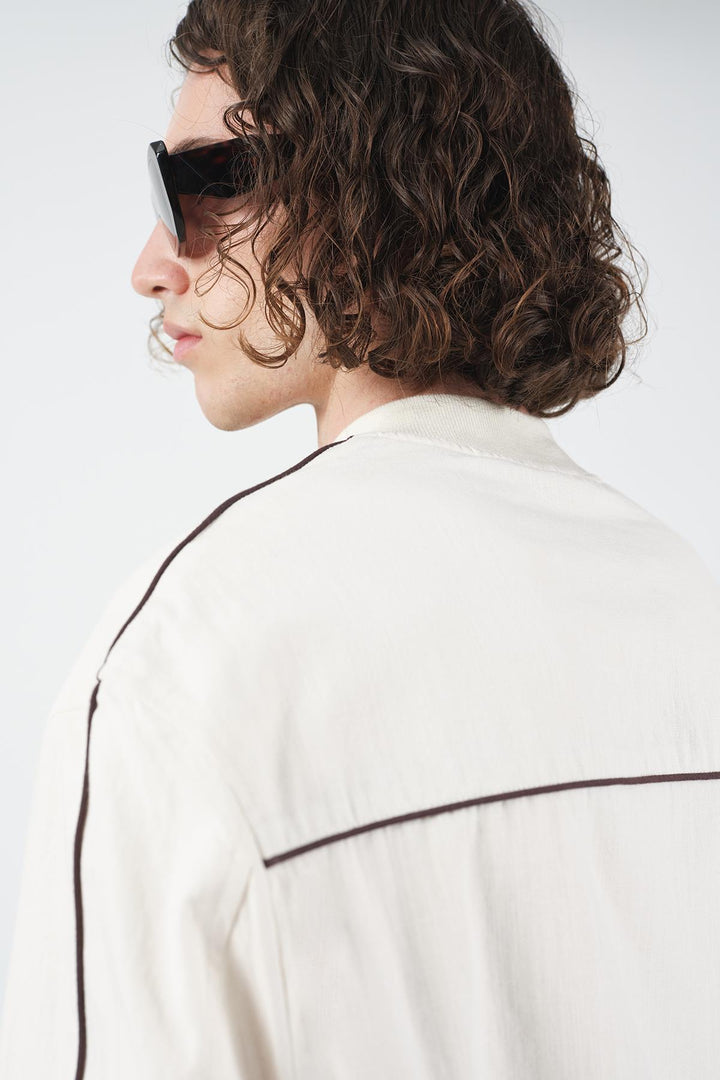 Giesto Veste en lin beige Urban Hustle - Beige