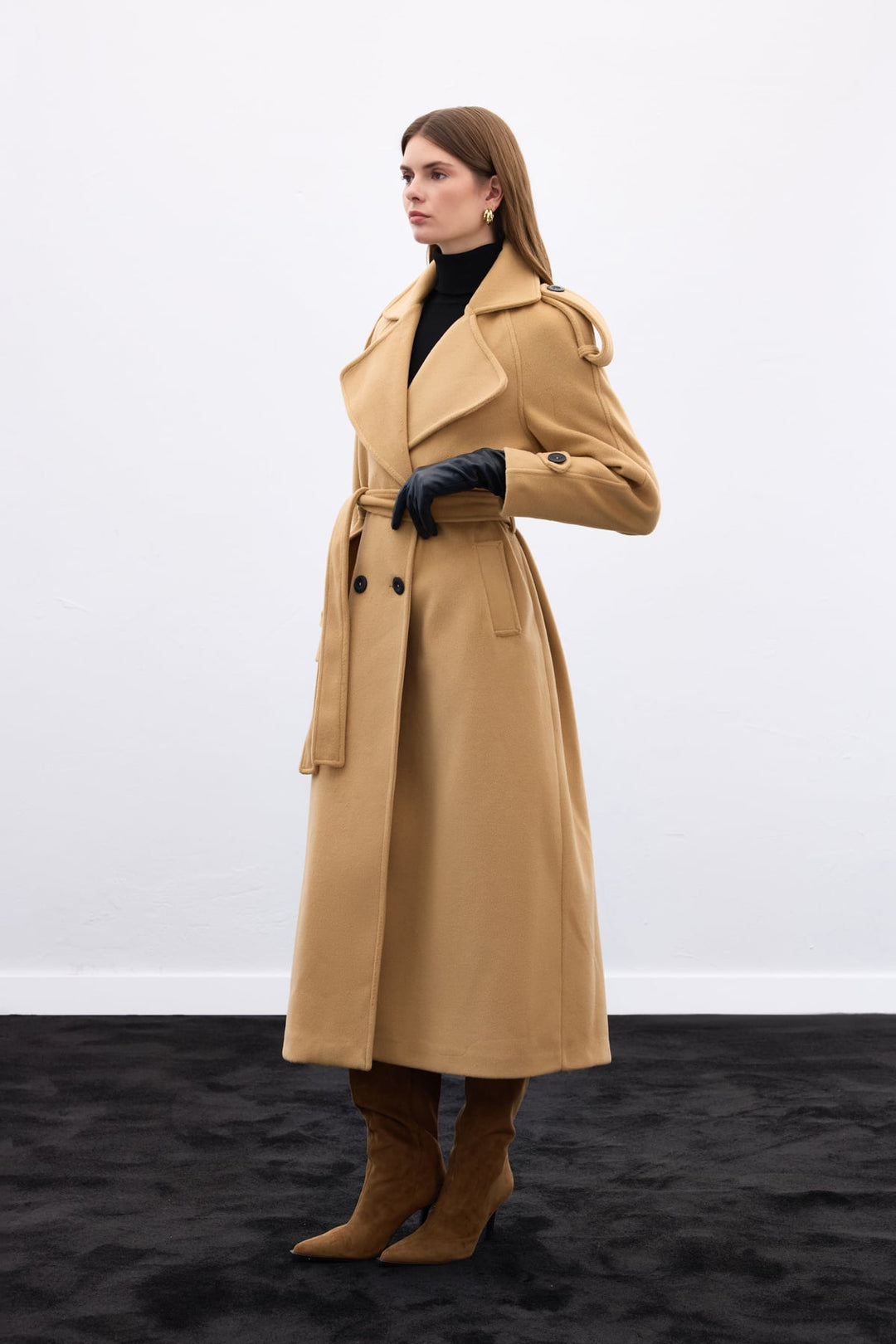 Sateen Manteau Long - Camel