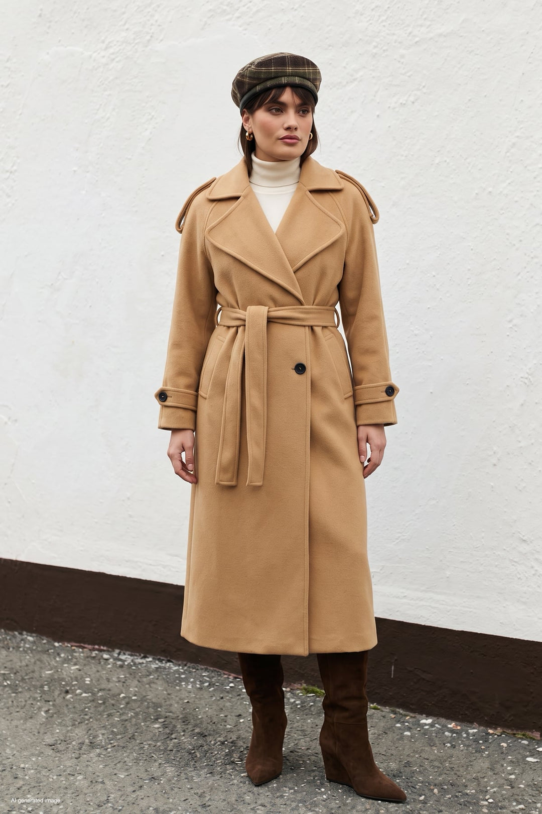 Sateen Manteau Long - Camel
