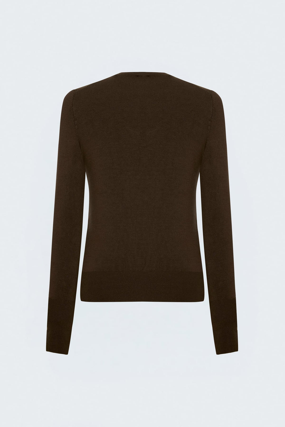 Sateen Tricot à manches longues avec détails pression - Marron
