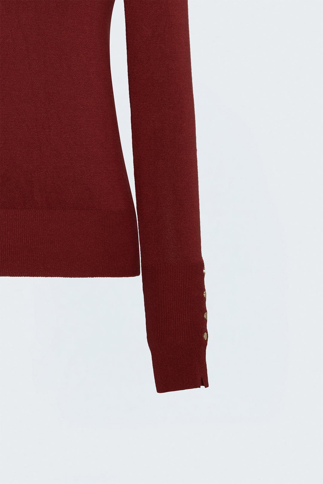 Sateen Tricot à manches longues avec détails pression - Rouge