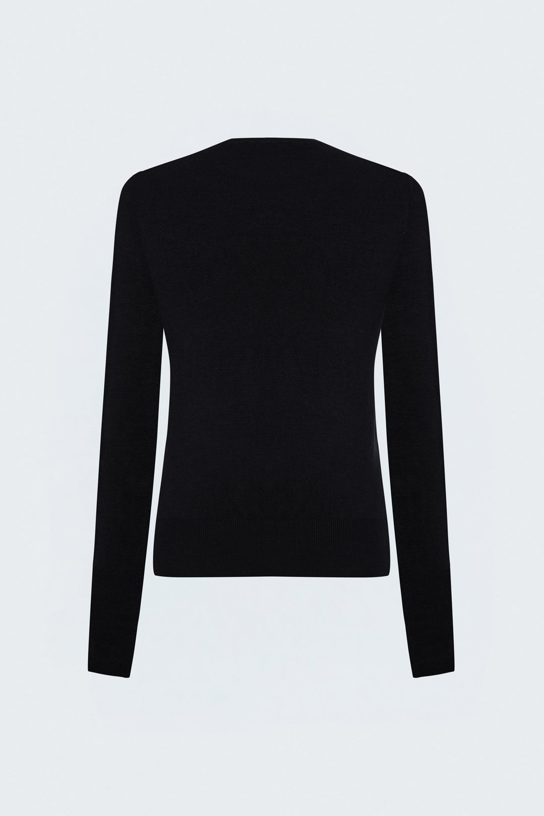 Sateen Tricot à manches longues avec détails pression - Noir
