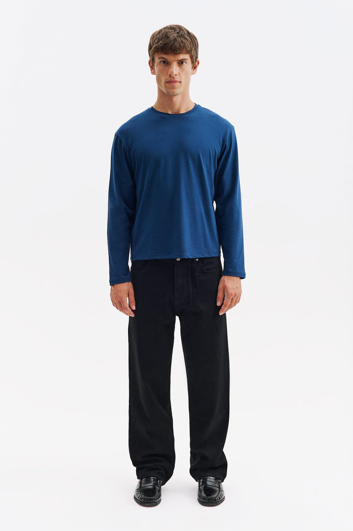 Giesto T-shirt à manches longues Regular Fit Bleu marine - Bleu marine