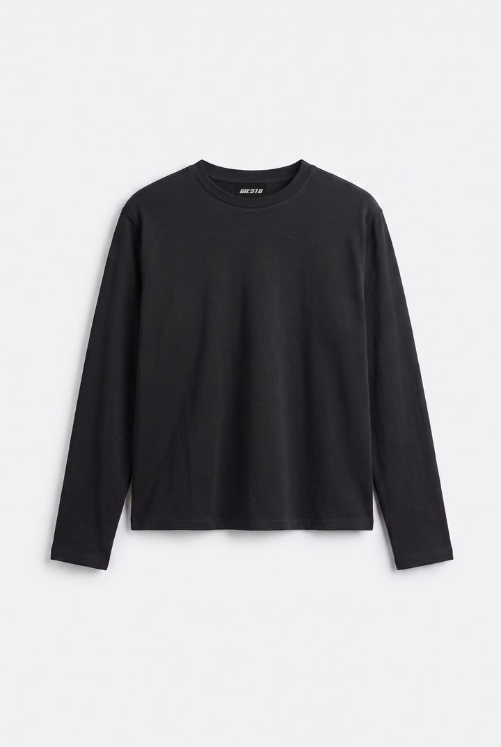 Giesto T-shirt à manches longues Regular Fit Noir - Noir