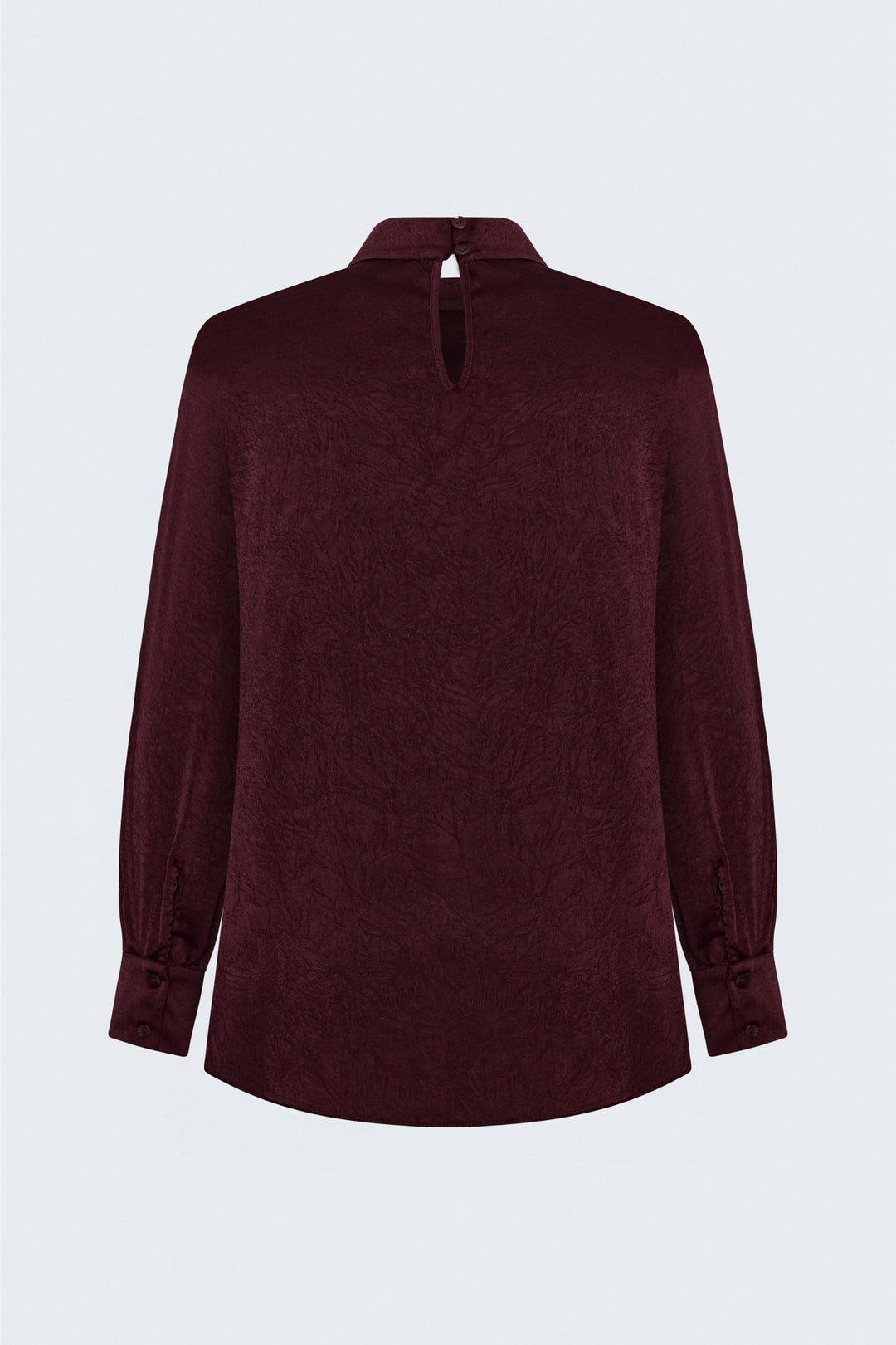 Sateen Blouse à Manches Longues - Bordeaux