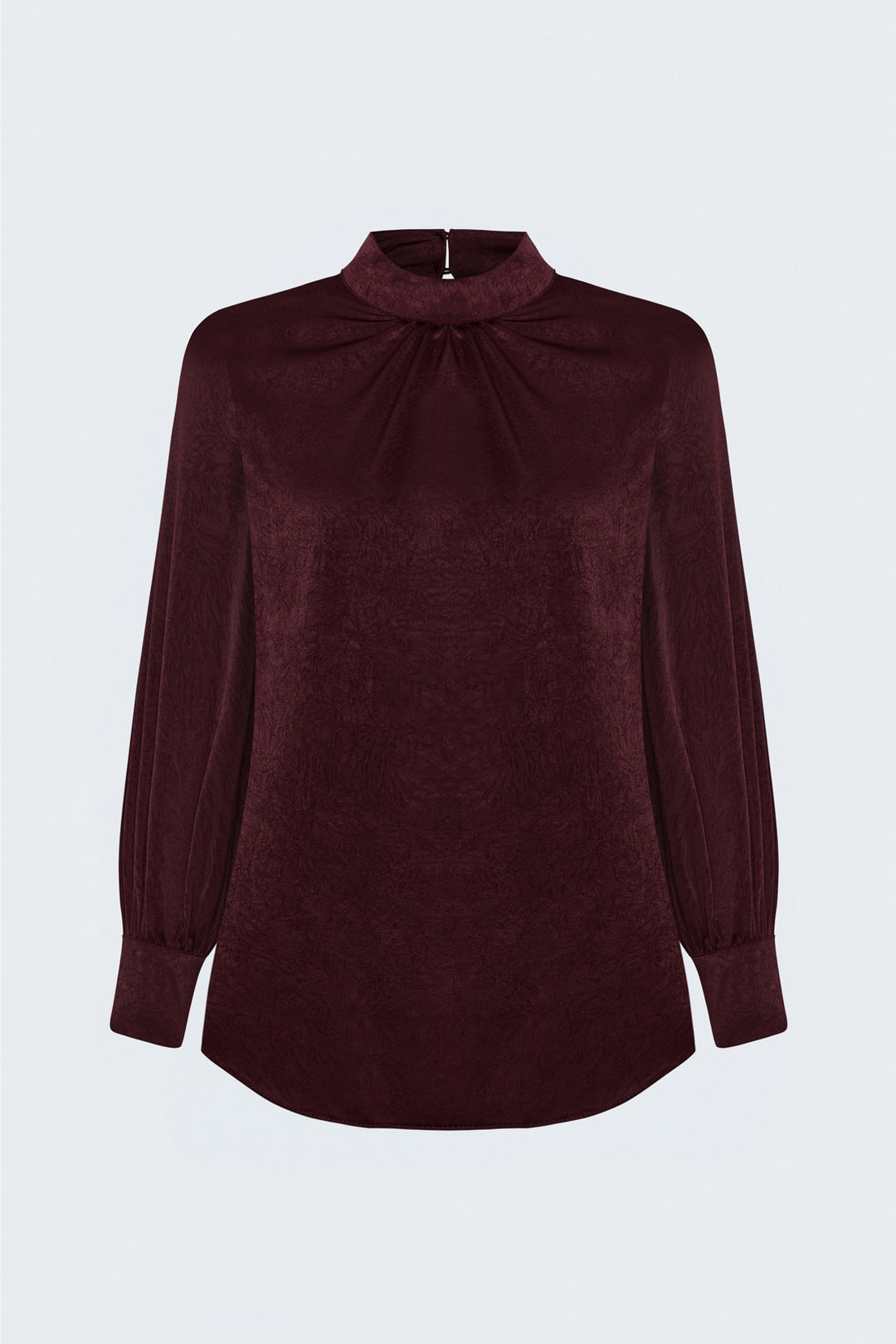 Sateen Blouse à Manches Longues - Bordeaux