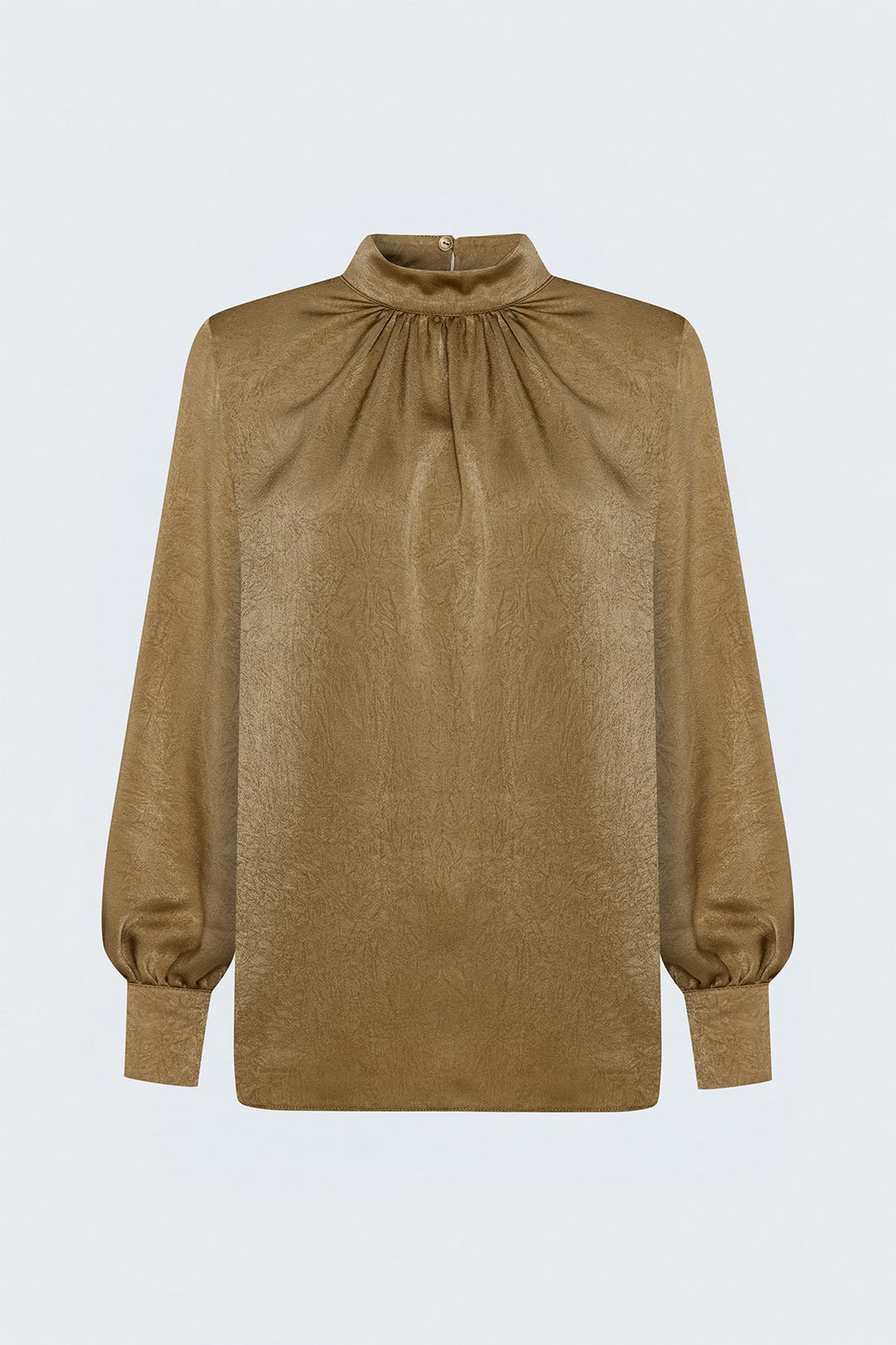 Sateen Blouse à manches longues - Camel