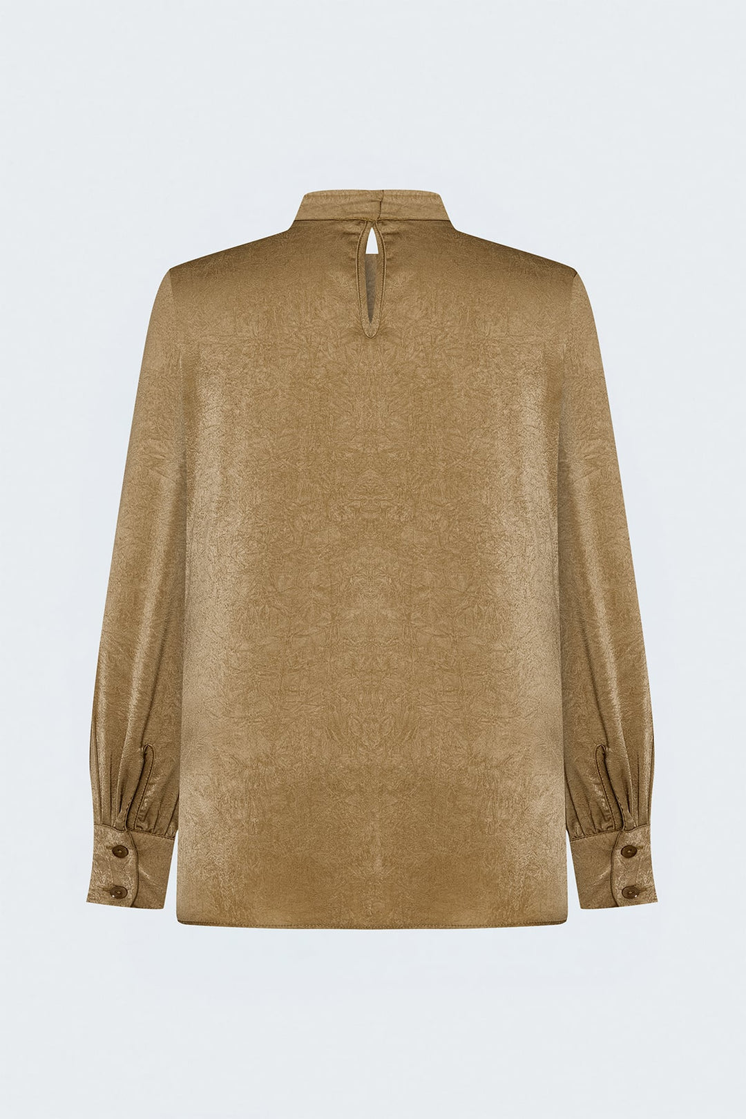 Sateen Blouse à manches longues - Camel