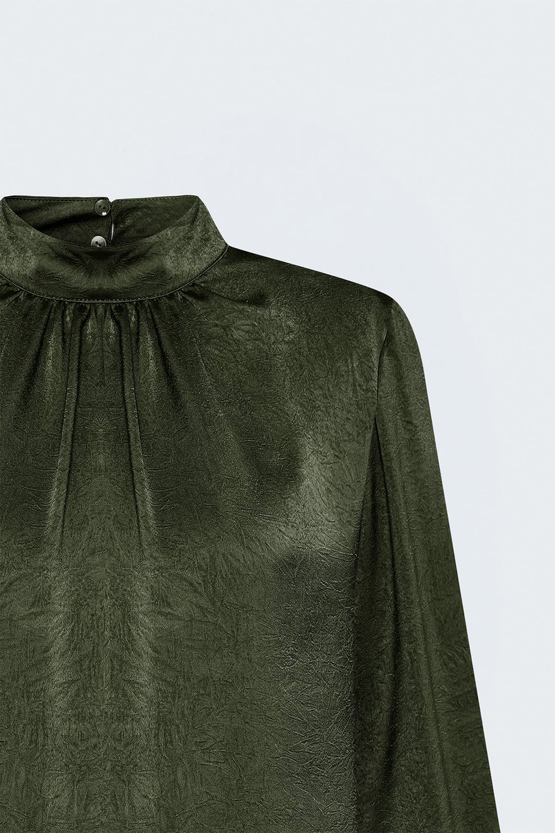 Sateen Blouse à manches longues - Kaki
