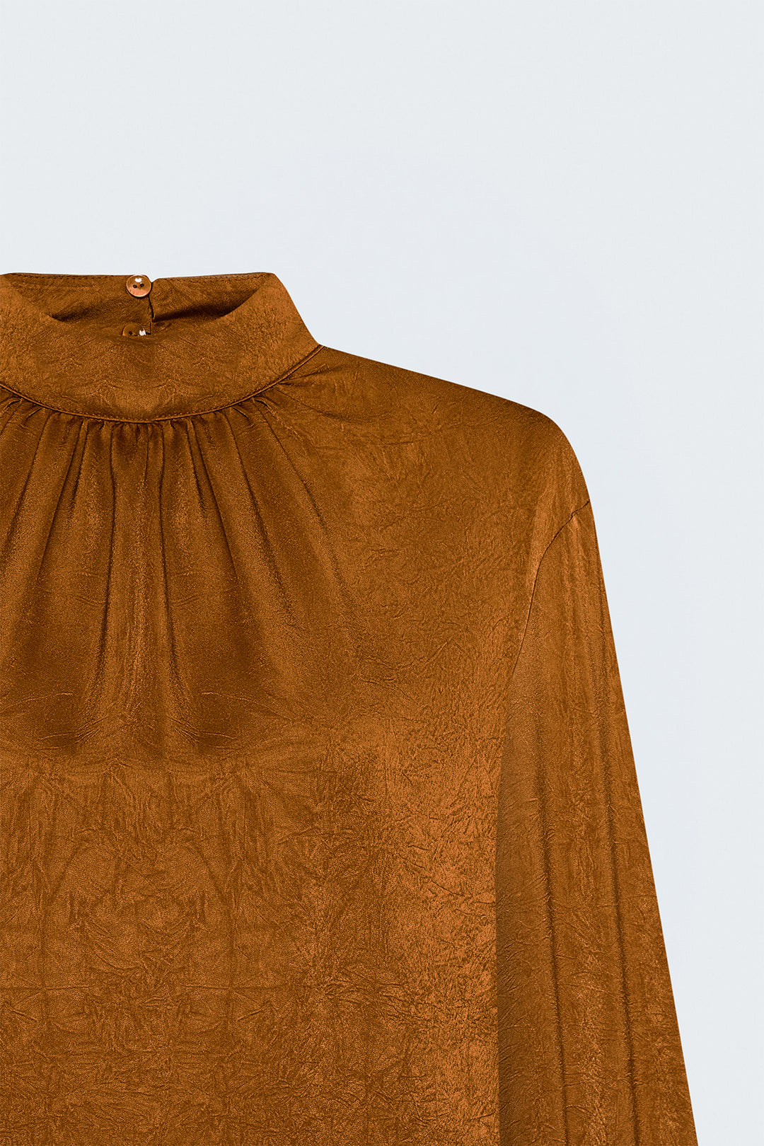 Sateen Blouse à manches longues - Brique
