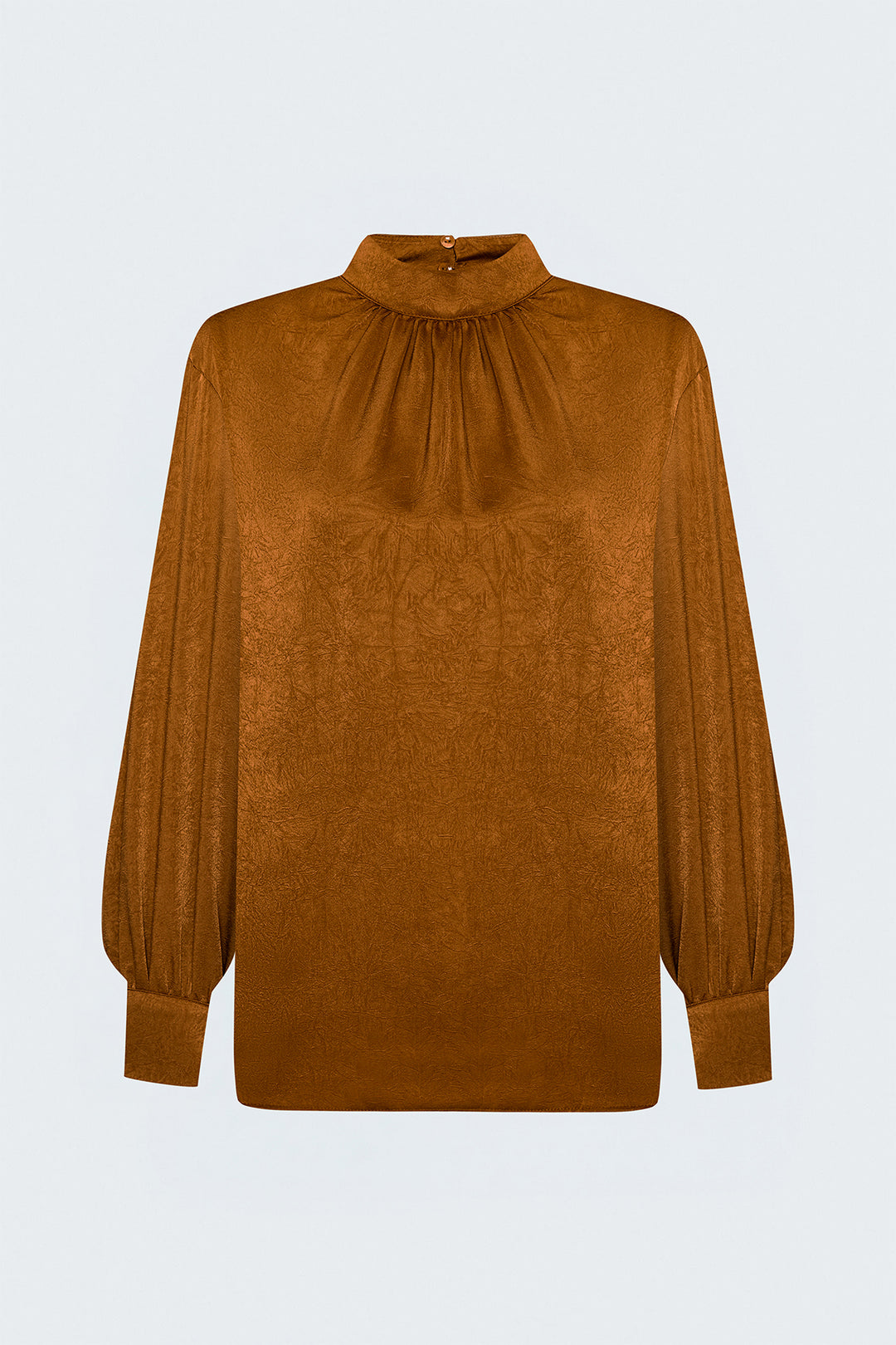 Sateen Blouse à manches longues - Brique