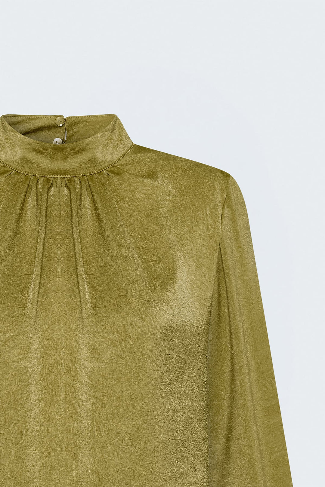 Sateen Blouse à manches longues - Olive