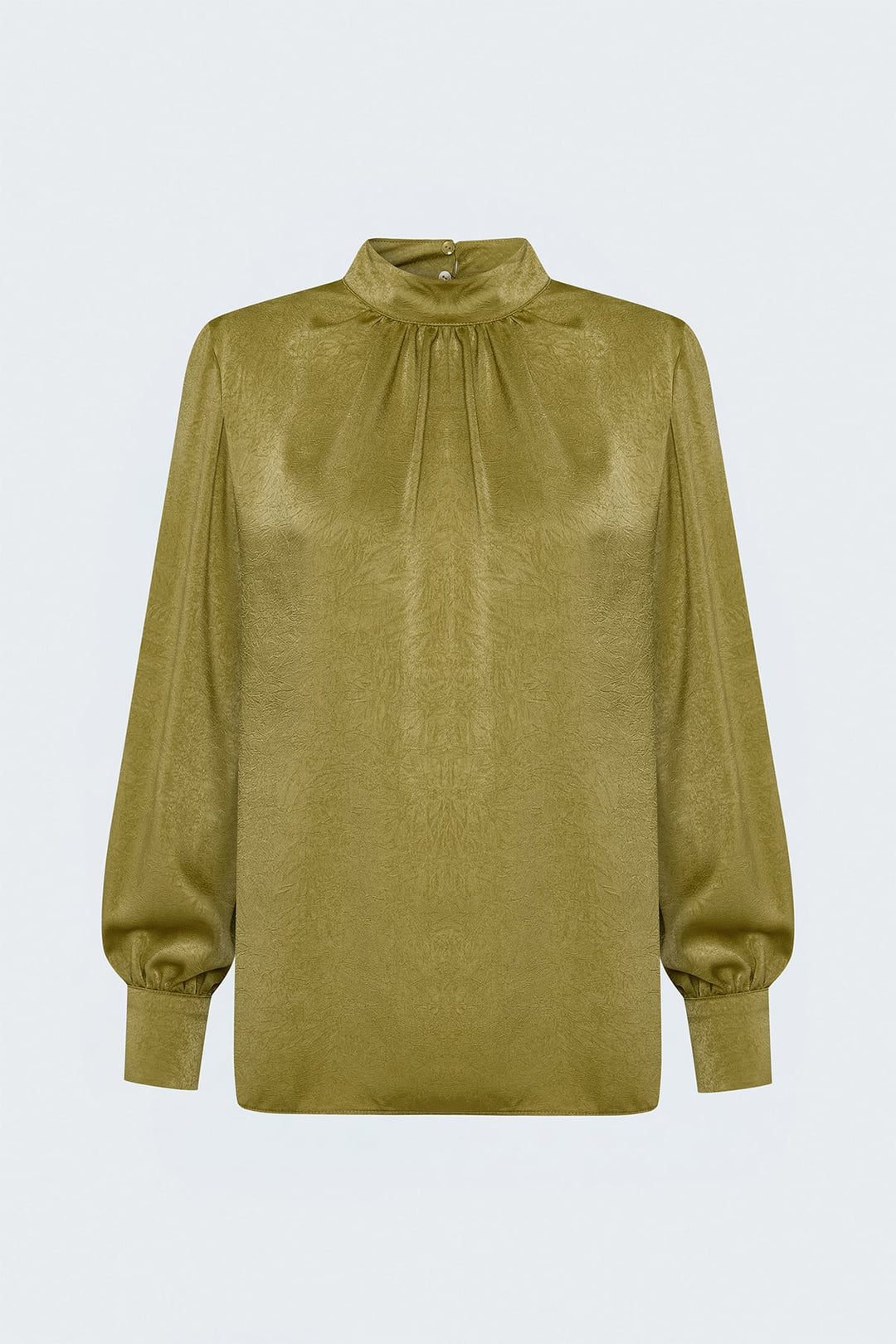 Sateen Blouse à manches longues - Olive