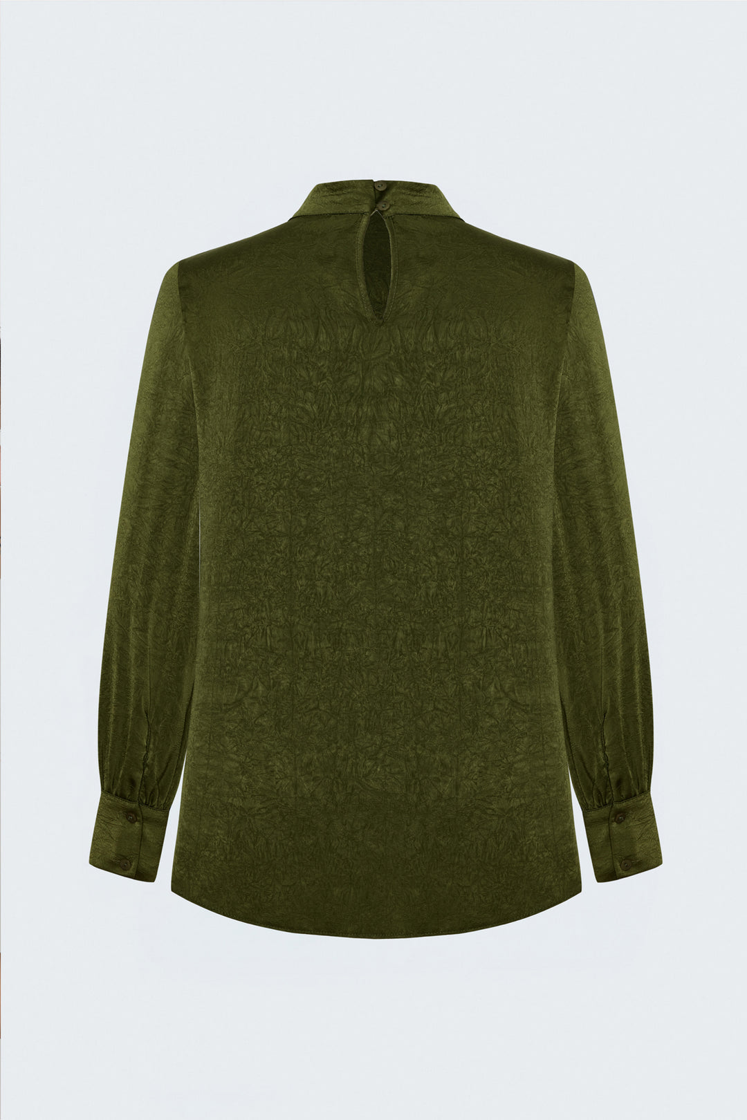 Sateen Blouse à Manches Longues - Vert