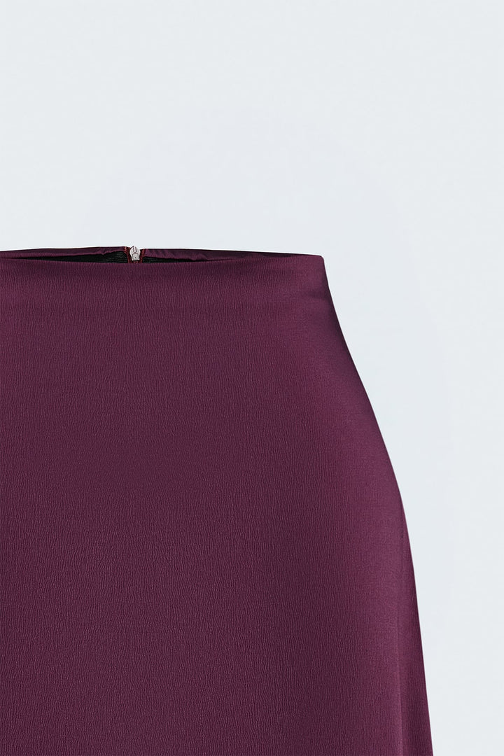 Sateen Jupe longue en satin - Prune