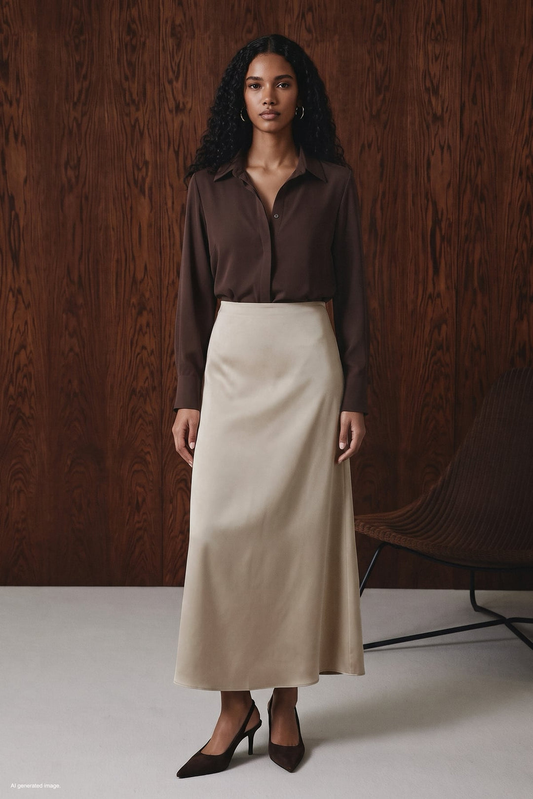 Sateen Jupe longue en satin - Pierre