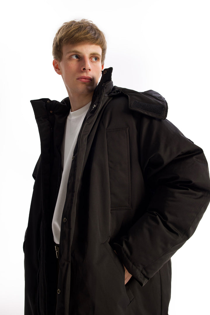 Giesto Manteau long en duvet noir - Noir