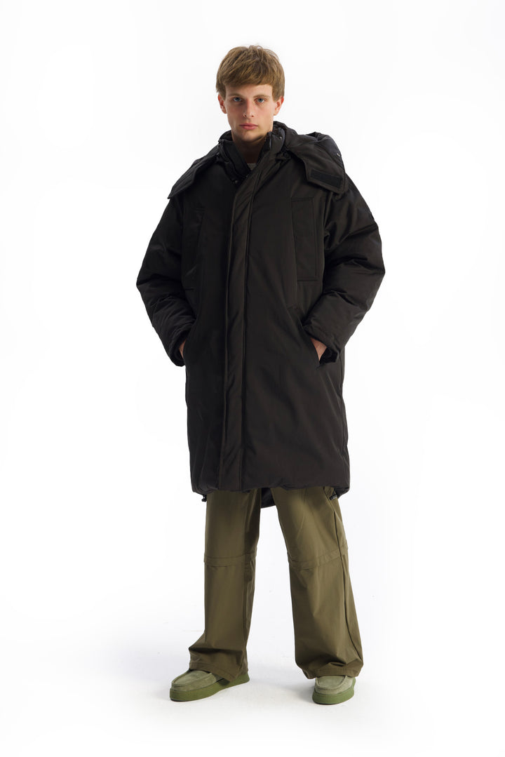 Giesto Manteau long en duvet noir - Noir