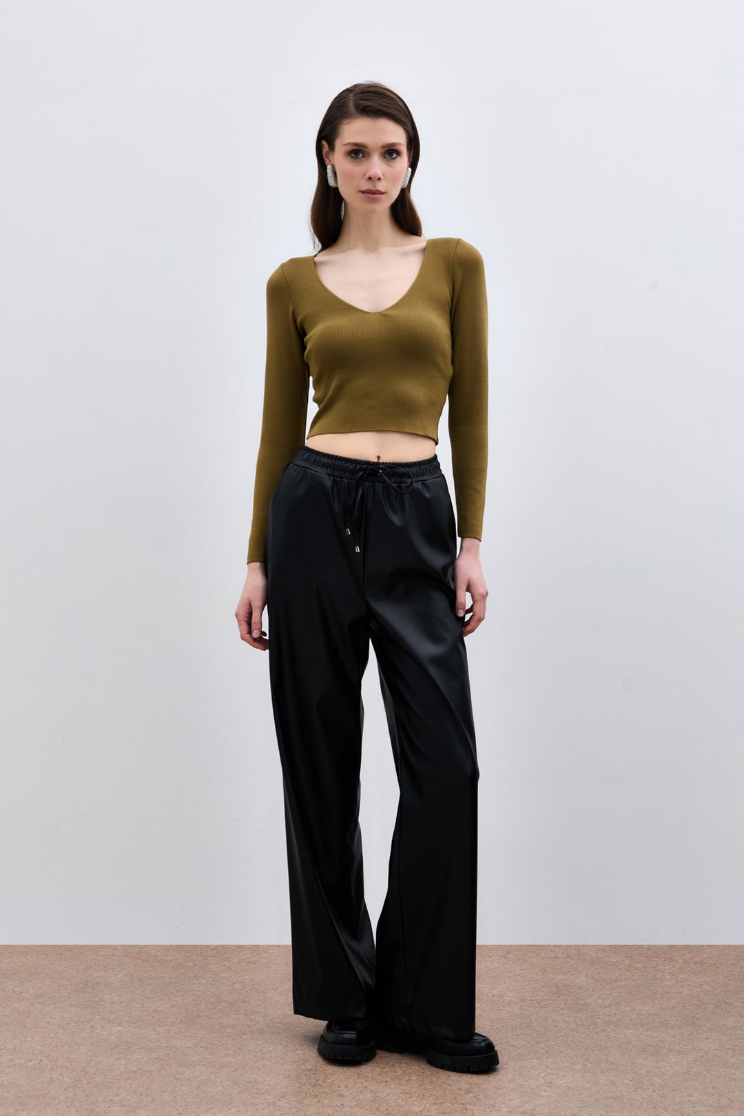 Sateen Pull crop V - küf Vert