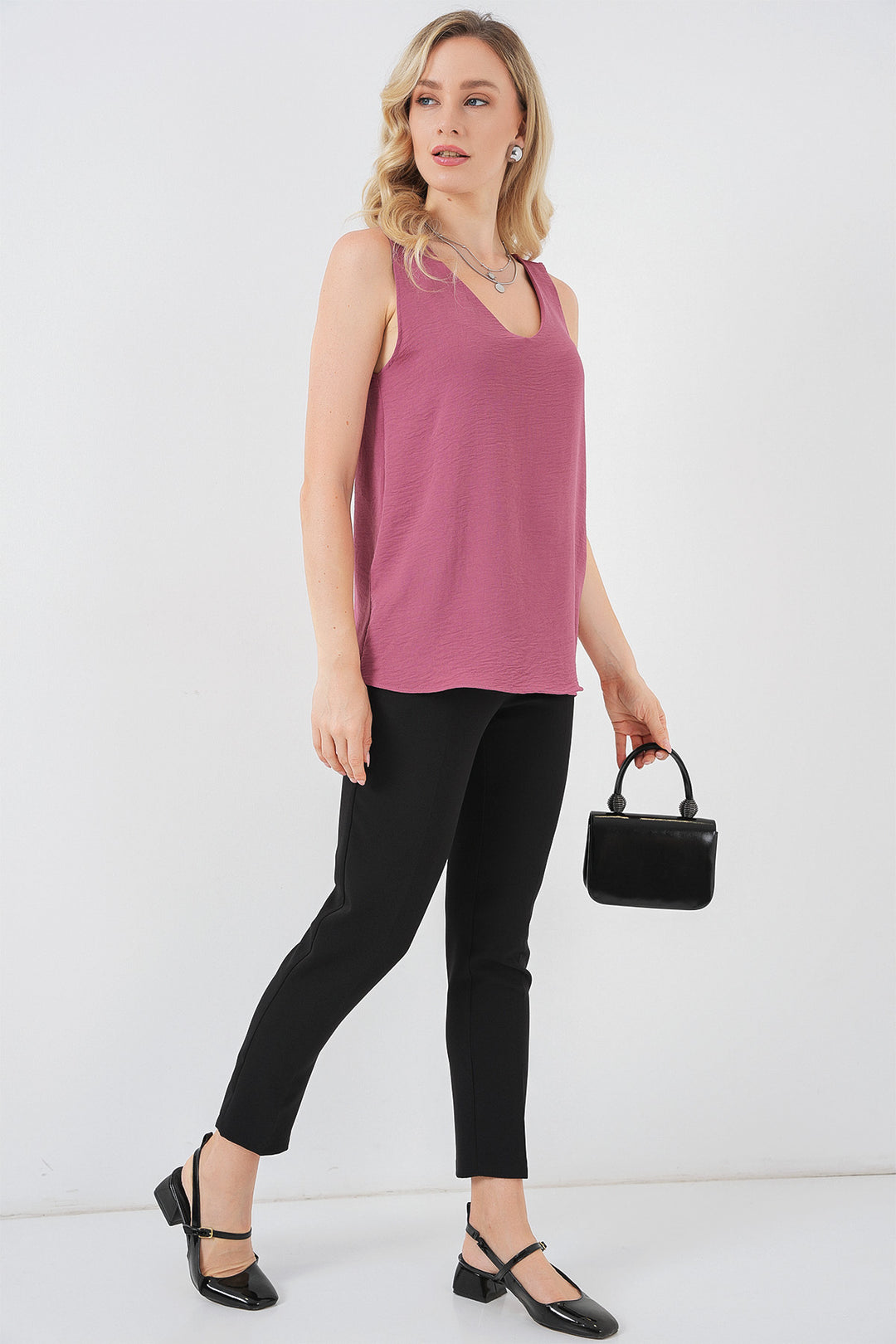 Bigdart Blouse sans manches à décolleté en V 950 - Rose thé