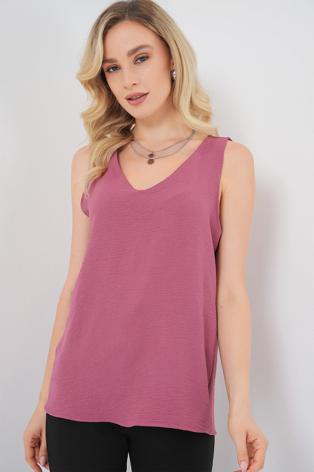 Bigdart Blouse sans manches à décolleté en V 950 - Rose thé