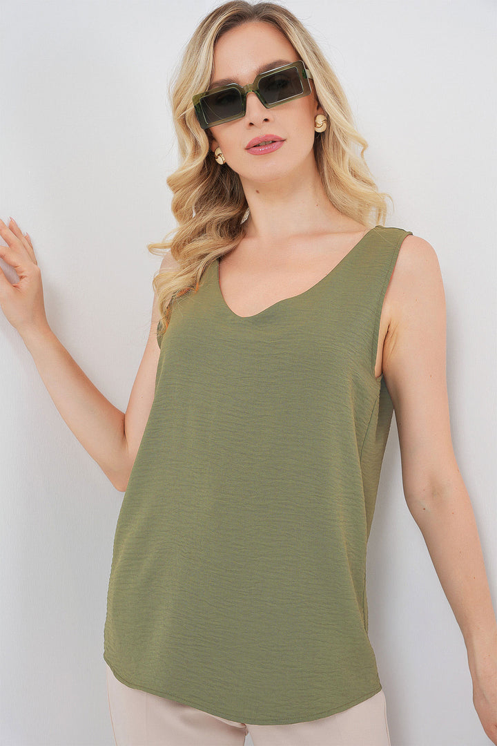 Bigdart Débardeur à col en V sans manches 950 - Vert olive