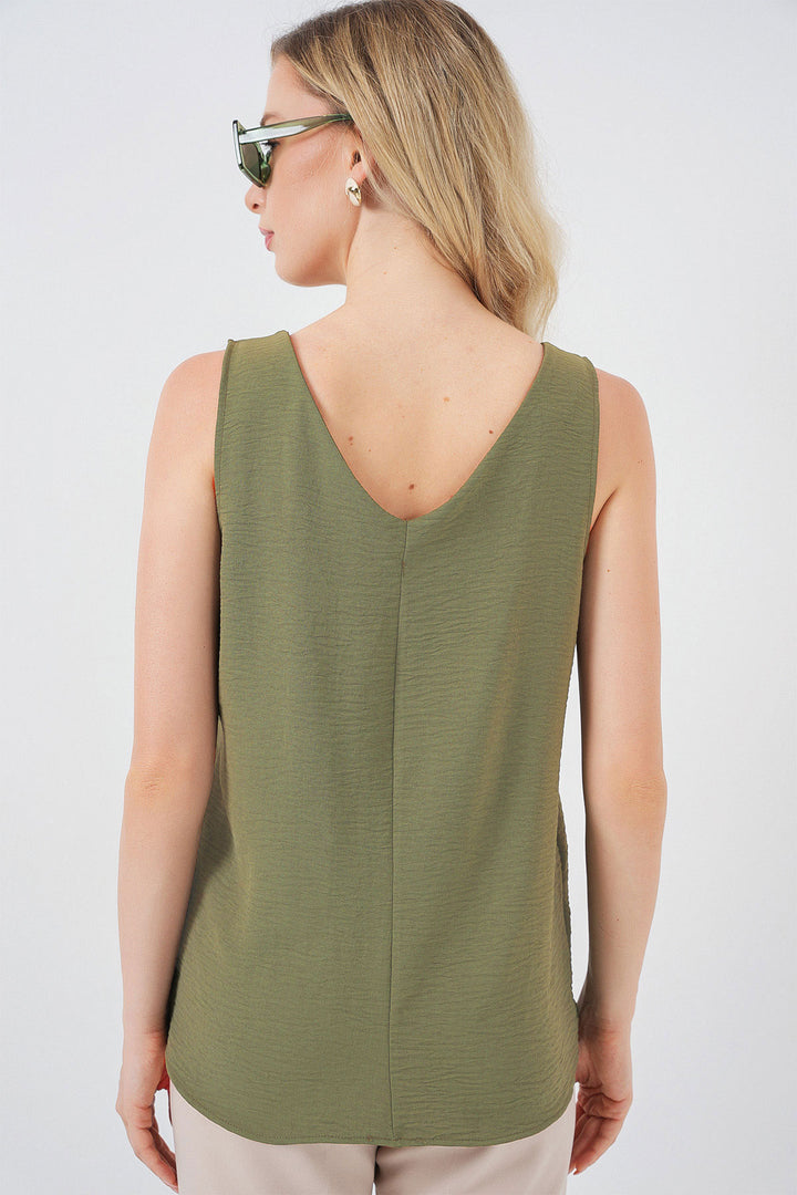 Bigdart Débardeur à col en V sans manches 950 - Vert olive