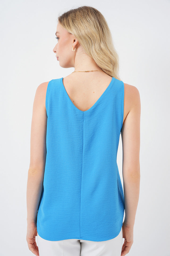 Bigdart Blouse sans manches à décolleté en V 950 - Bleu ciel