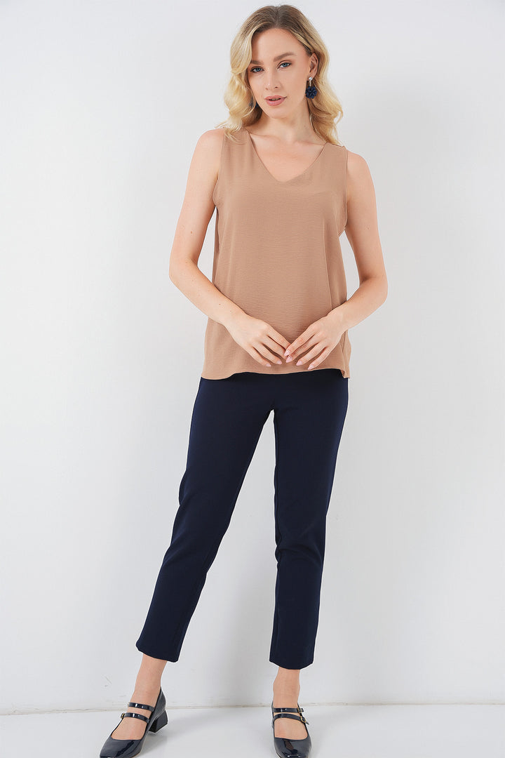 Bigdart Blouse sans manches à décolleté en V 950 - Biscuit